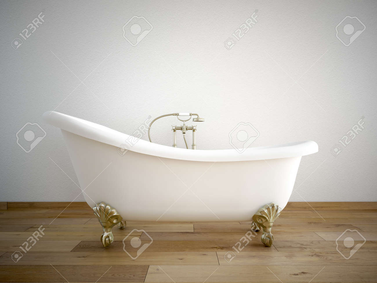 Vintage badewanne in einem raum mit einer farbe wand lizenzfreie ... Raum graue wand