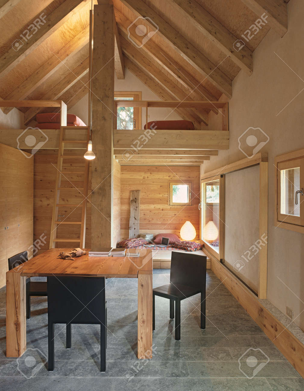 Interior View Of ustic Living oom In he ustic House With ... Interior View Of ustic Living oom In he ustic House With ... - ^
