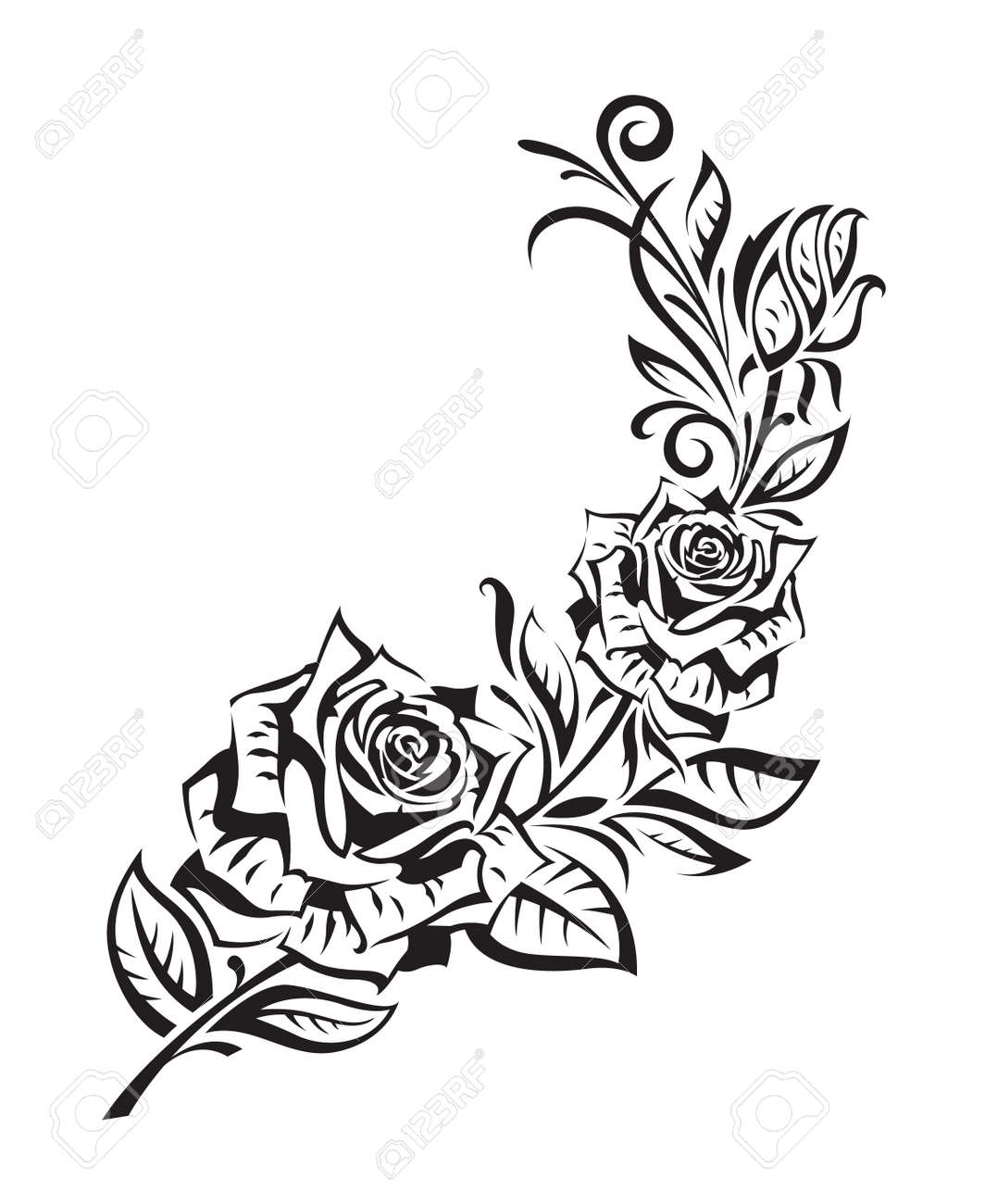 White Rose Tattoo Drawing