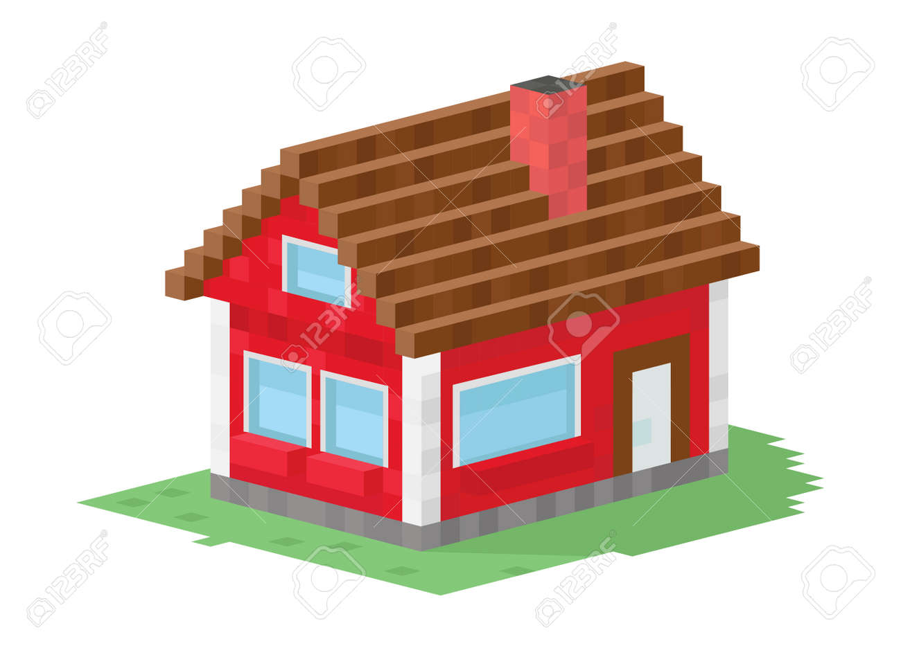 Einfamilienhaus gebã¤ude vektor illustration 3d haus gebã¤ude auf