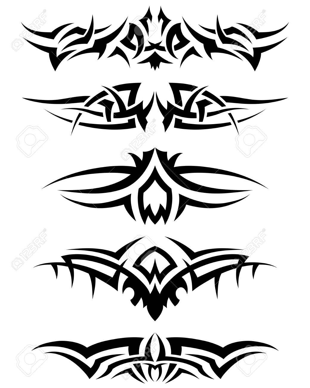 Tribal-Tattoos 9105370-Patterns-of-tribal-tattoo-for-design-use-Vector-illustration--Stock-Vector