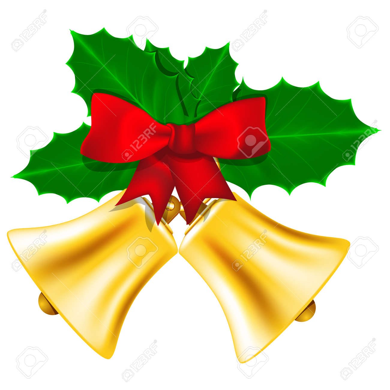 Clip Art Holly Leaves Clipart 12592 holly leaf stock vector illustration and royalty free golden christmas bells with red bow leaves of holly