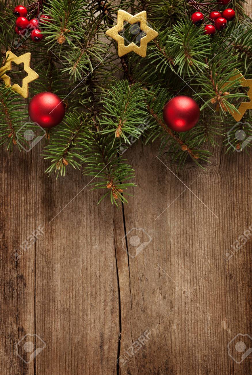Oude grunge houten bord met kerst rand. royalty vrije foto ...