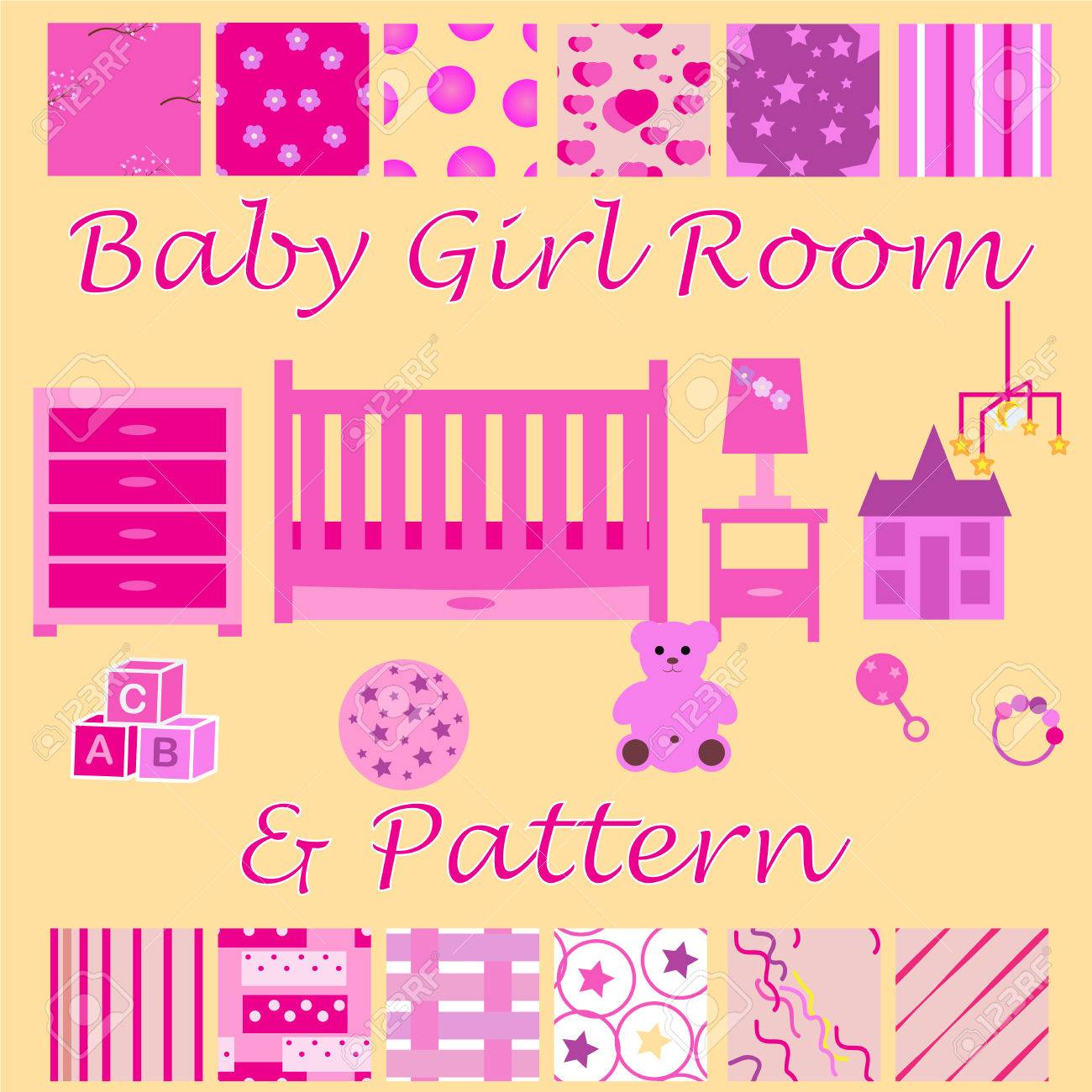 Baby Bedroom Wallpaper Pierpointsprings Child Room For The Newborn Baby Bedroom With Furniture And Wallpaper Seamless Patterns