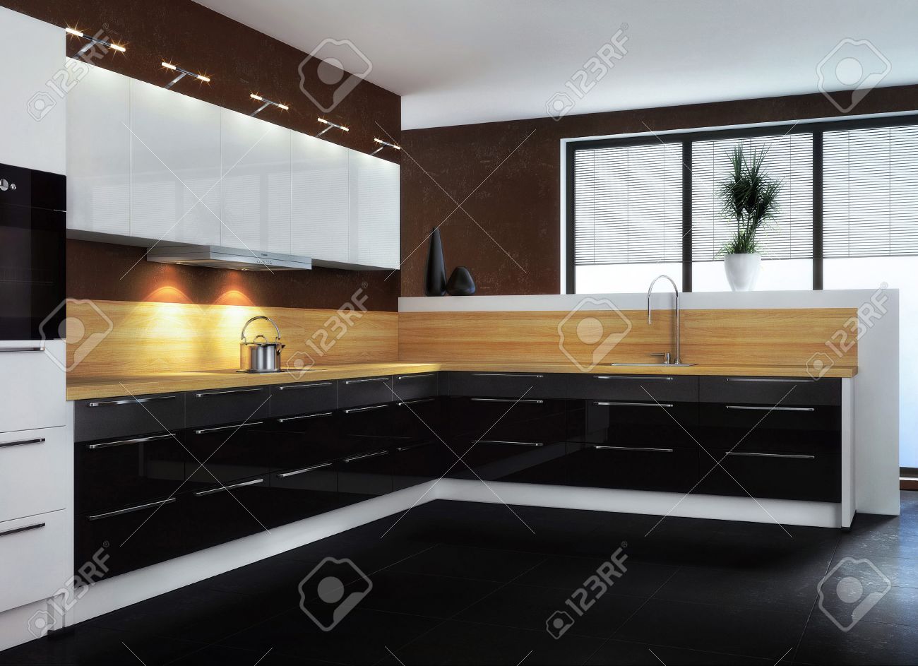 Keuken de moderne keuken zwart wit versie kitchen stijl ... Keuken wit modern