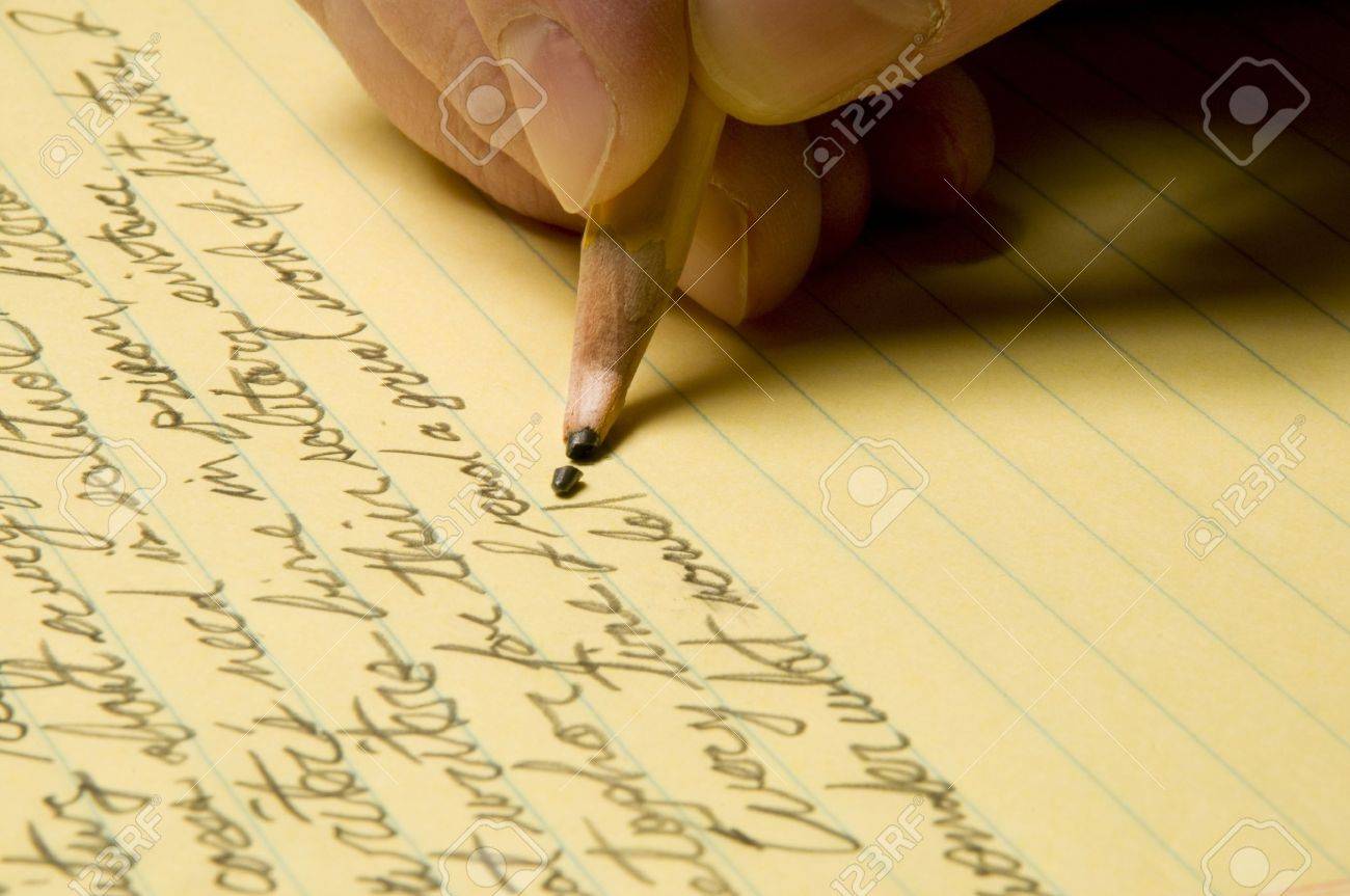 Worksheet Cursory Writing cursive writing stock photos images royalty free handwriting with broken pencil point on yellow legal pad