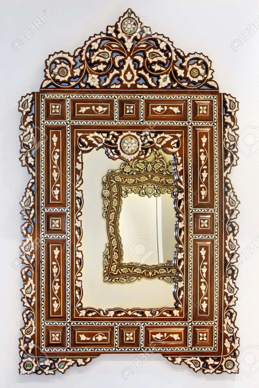 Specchio antico stile marocchino con cornice in legno decorativa ...