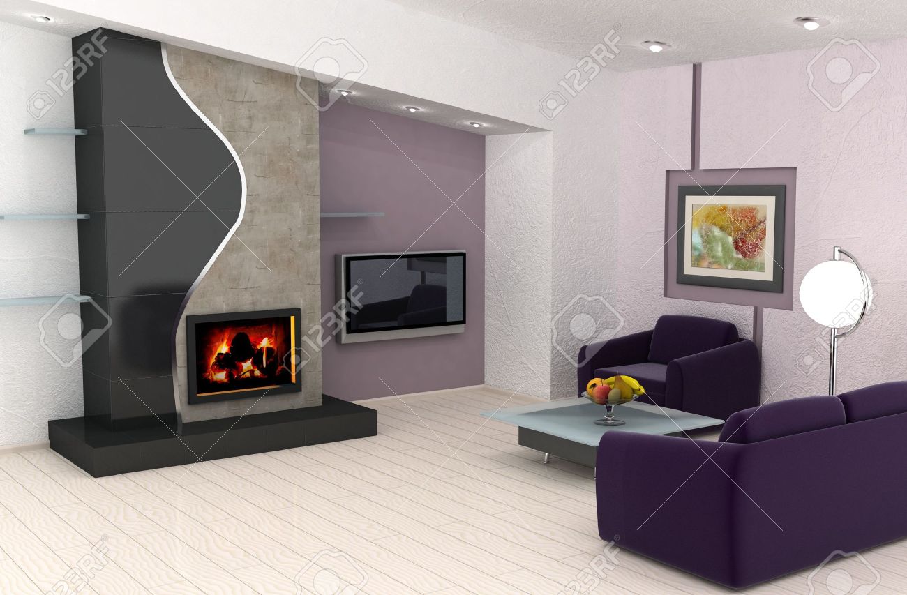 Het beeld op de muur is mijn eigen beeld. moderne woonkamer met ...