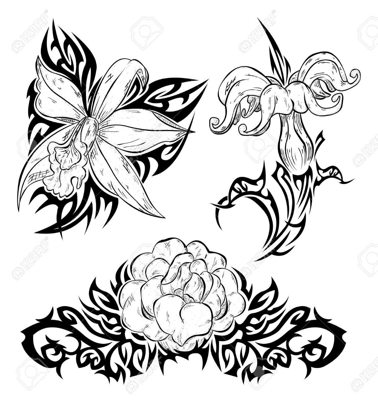 Black Orchid Flower Tattoo Black Orchid Flower Tattoo