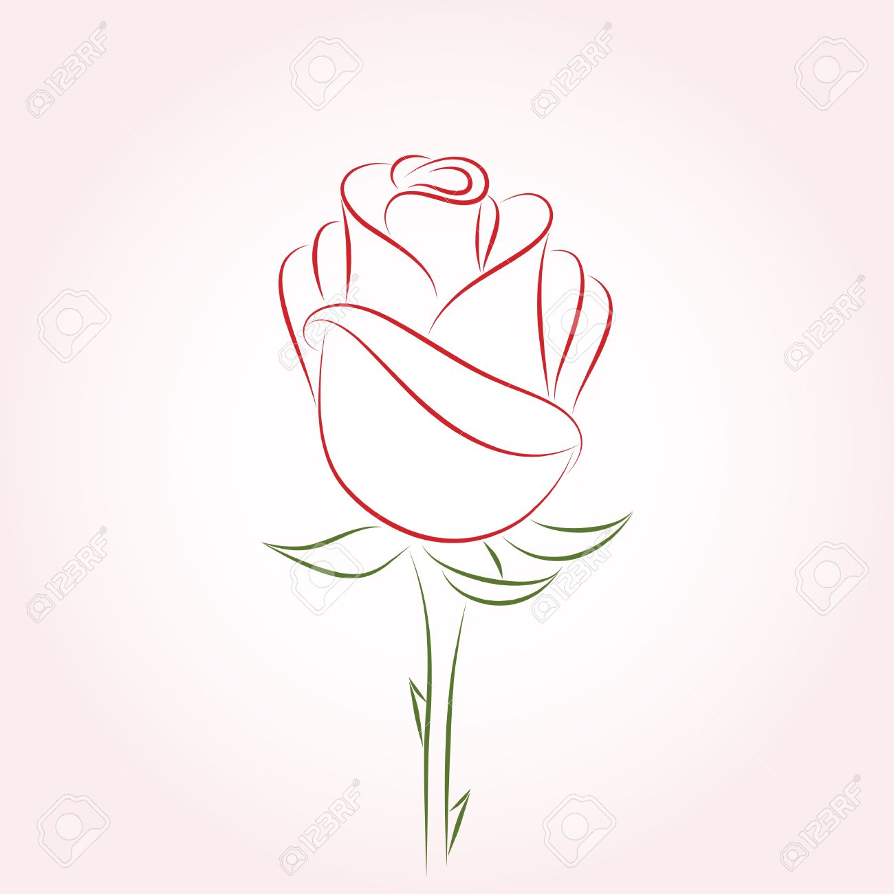 Simple Pink Rose Drawing Simple Pink Rose Drawing