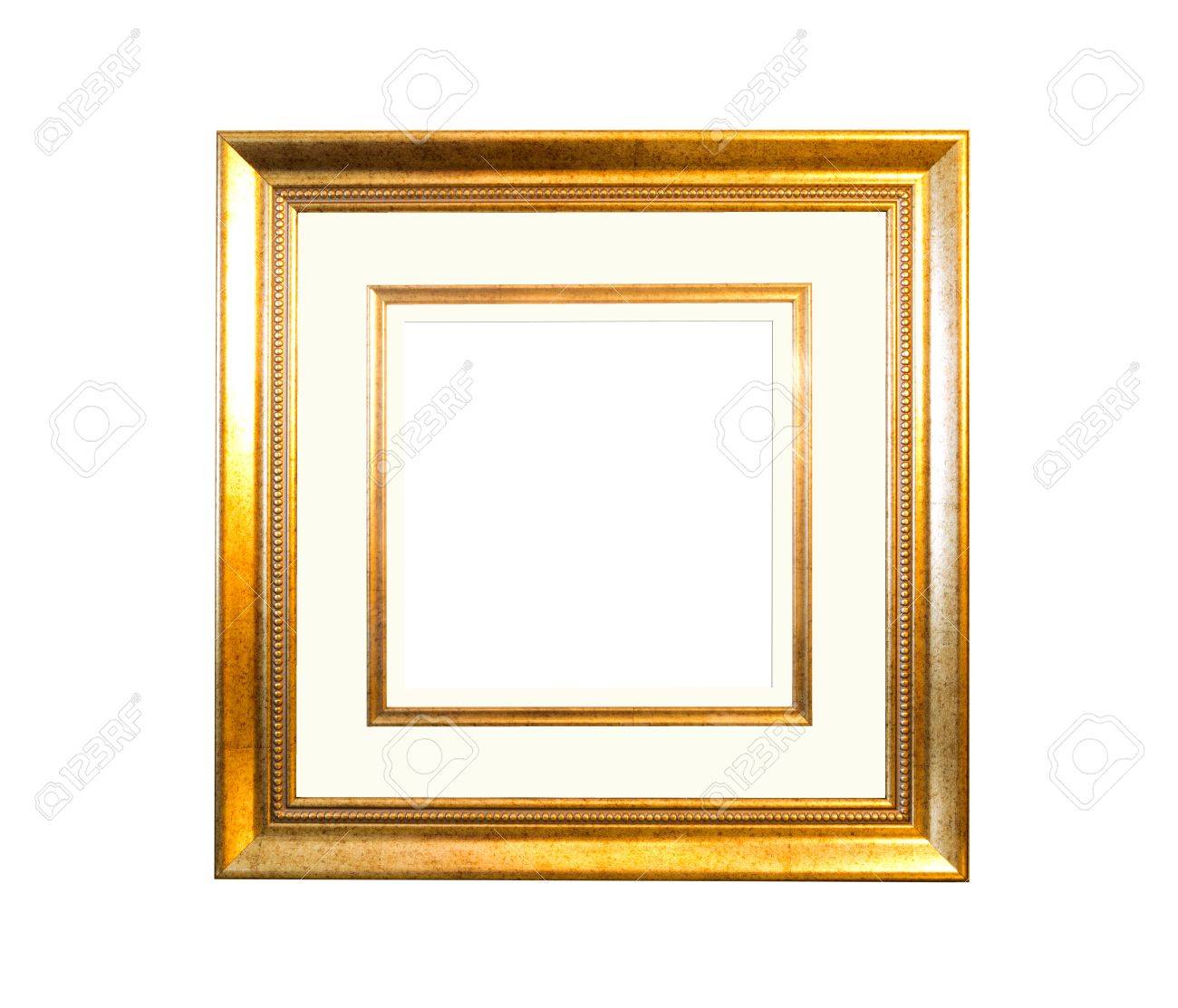 Gold vintage bilderrahmen, holz vergoldet, weiÃen hintergrund ...