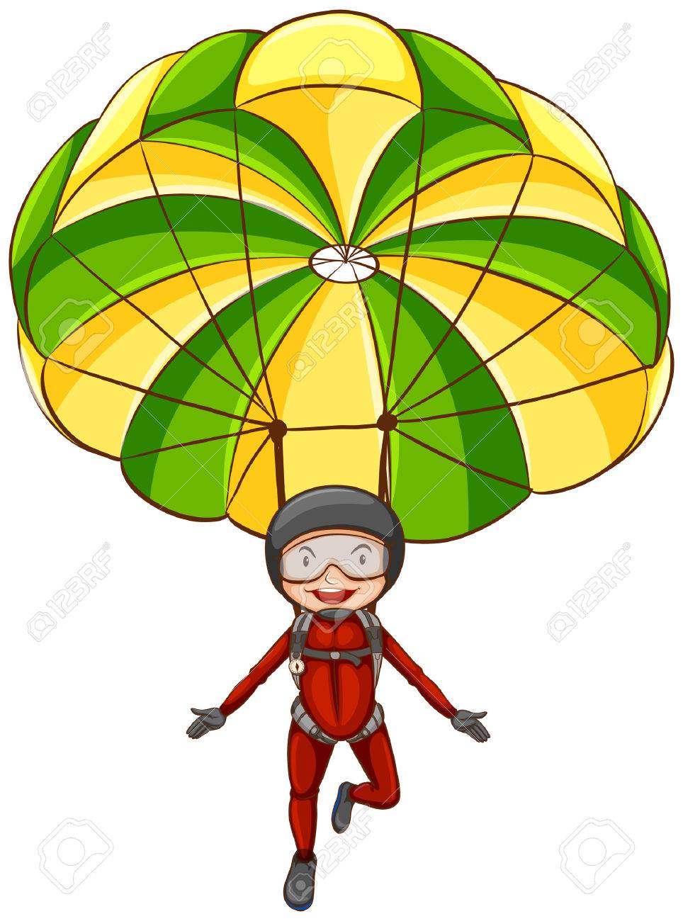 Clip Art Parachute Clipart illustration of a person parachuting in the sky royalty free stock vector 32349003