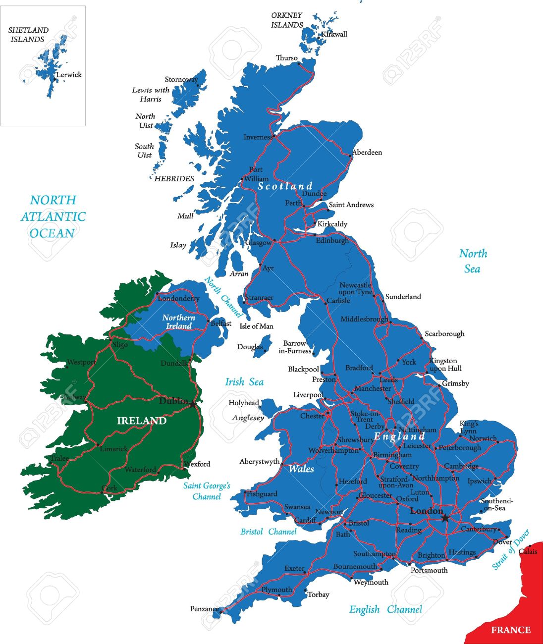 Map Uk Edinburgh Vector - United Kingdom map