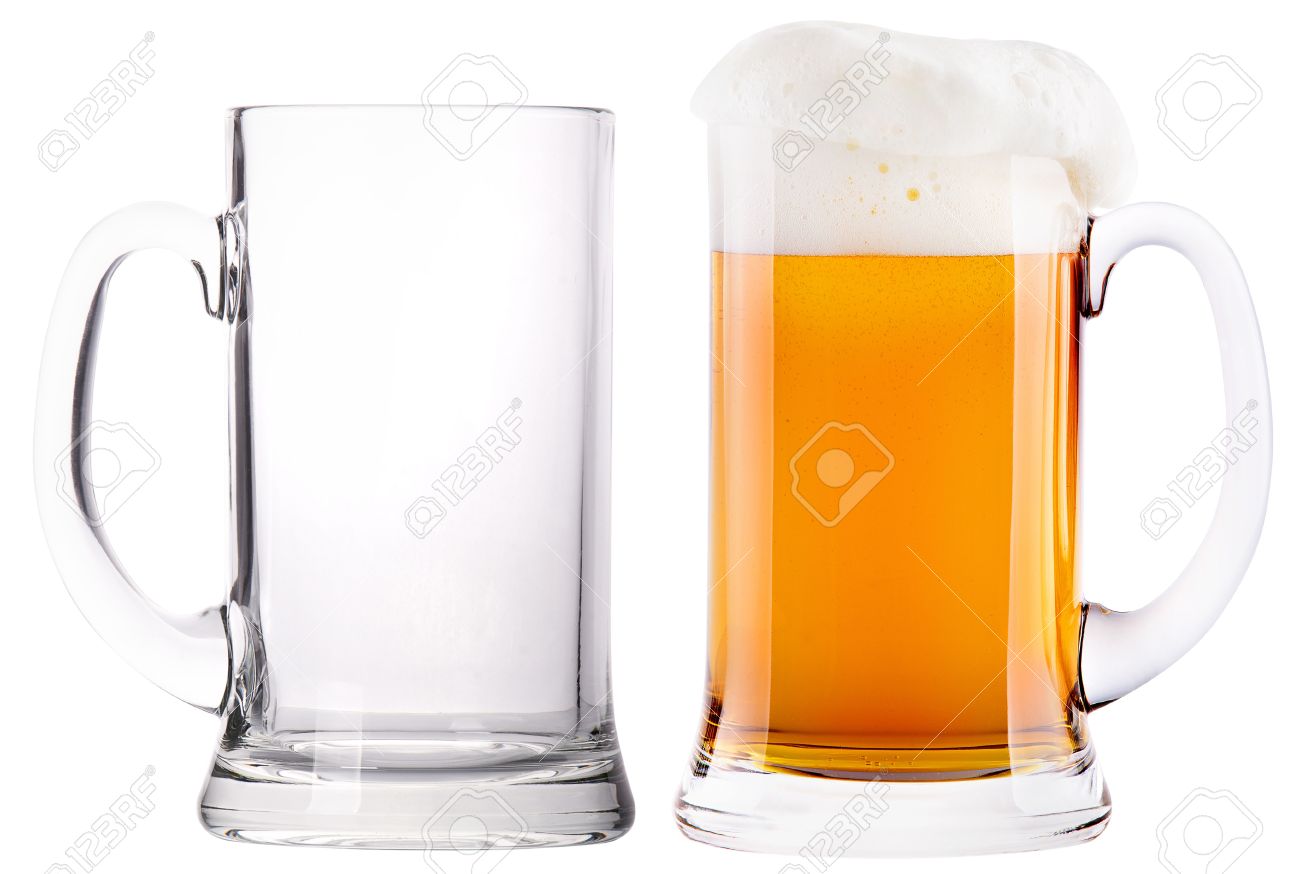 Worksheet Full And Empty beer glasses full and empty isolated on a white background stock photo 19265147