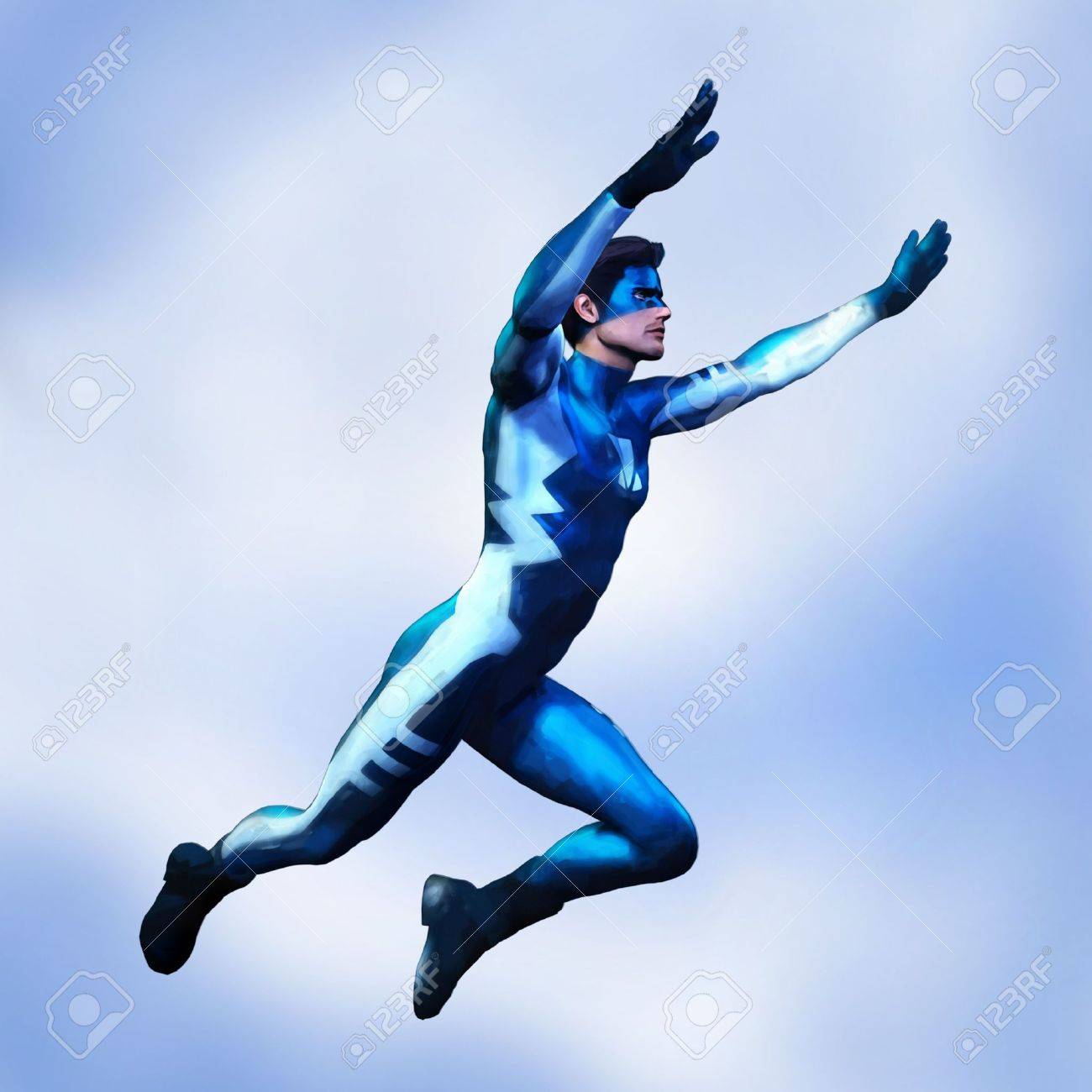 2731972-Illustration-d-un-non-sp-cifiques-des-hommes-dans-un-super-h-ros-bleu-et-blanc-costume-volant-dans-l-Banque-d'images.jpg