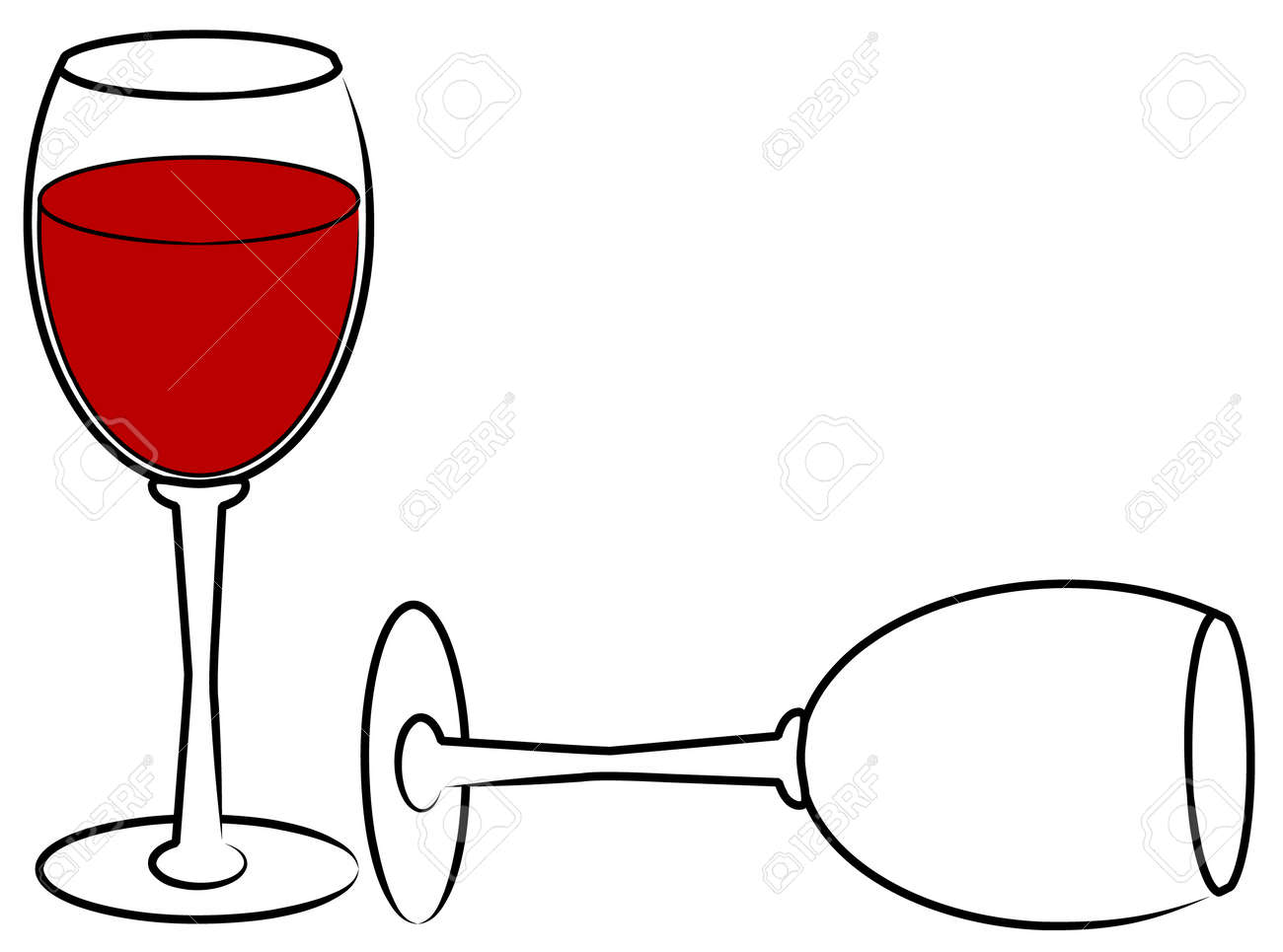 Worksheet Full And Empty two wine glasses one full and empty vector royalty free vector