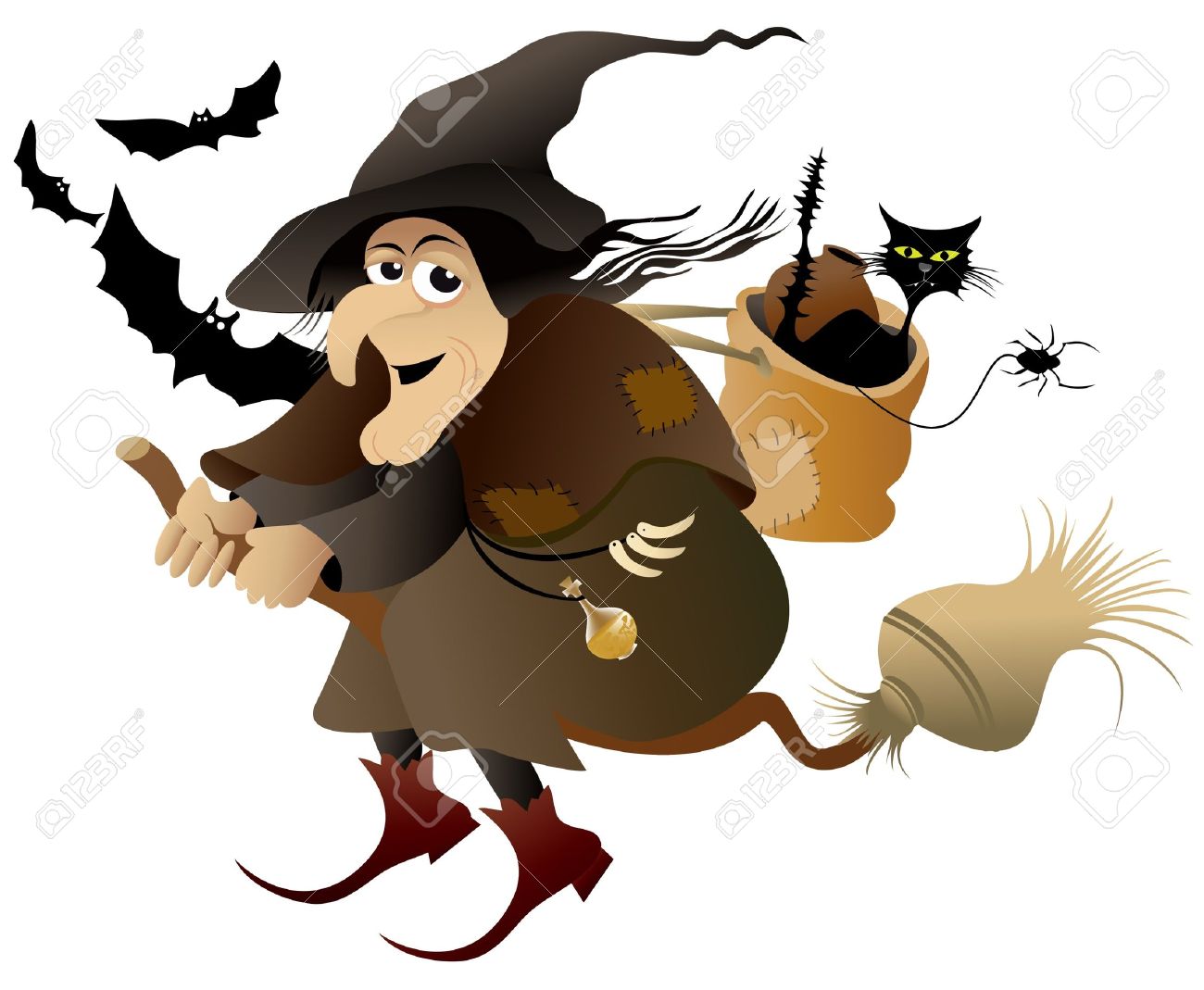 bruja halloween Vuelo de brujas de Halloween Vectores