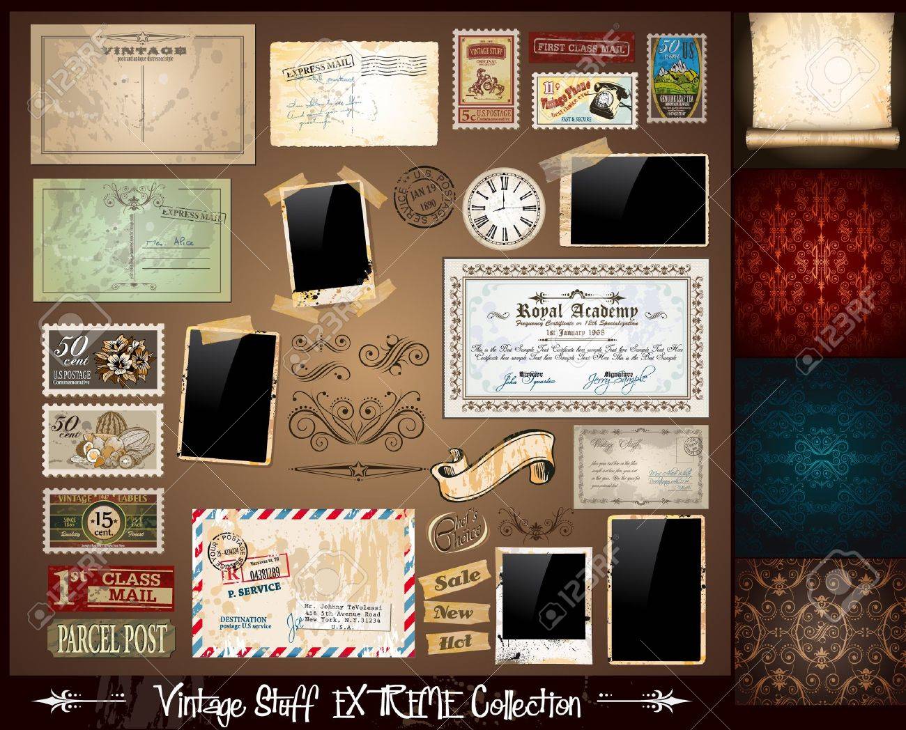 Vintage stuff extreme kollektion 3 nahtlose tapeten, ein ... Bilderrahmen 3 bilder