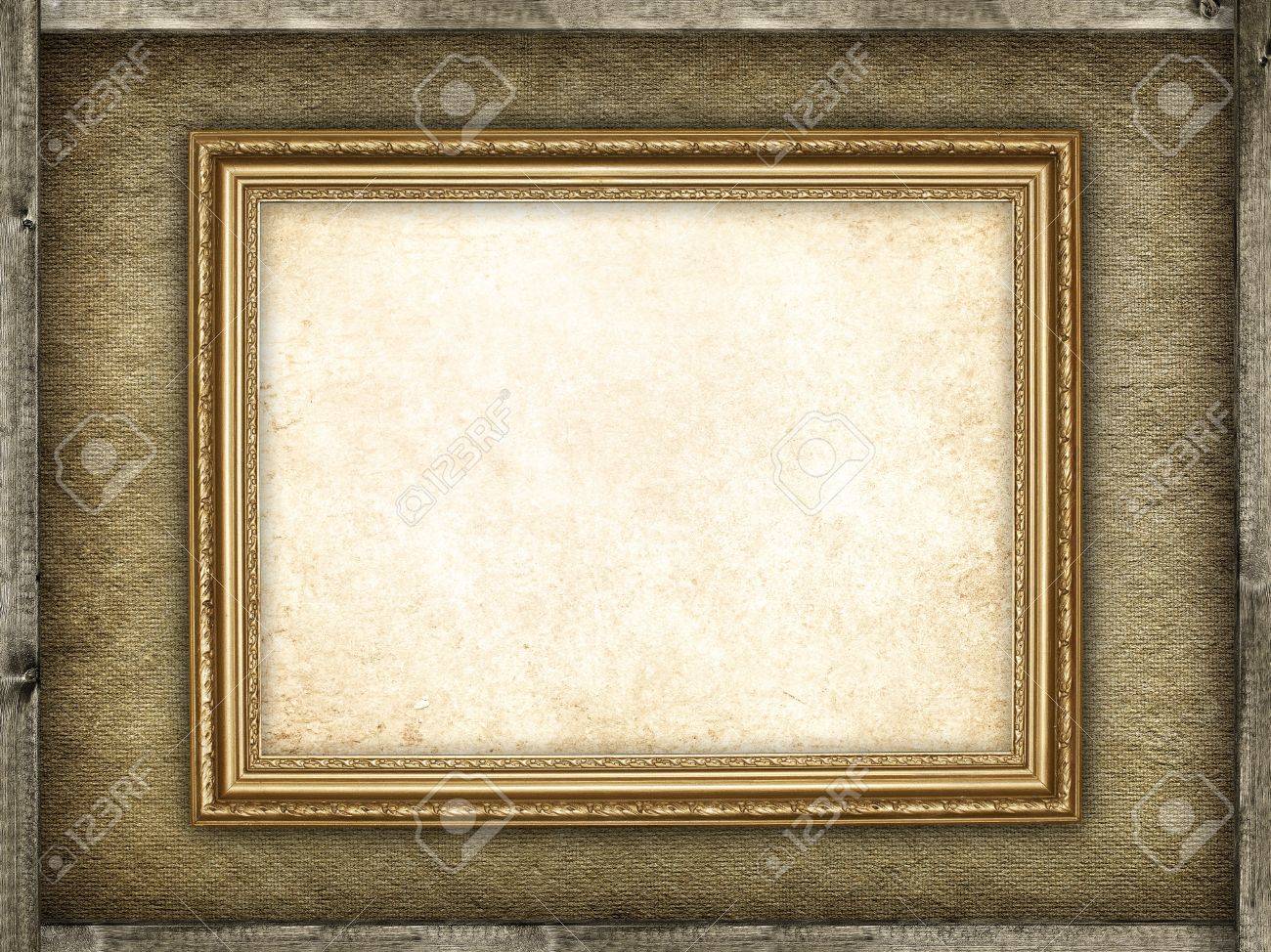 Template bilderrahmen auf leinwand und holz hintergrund ...