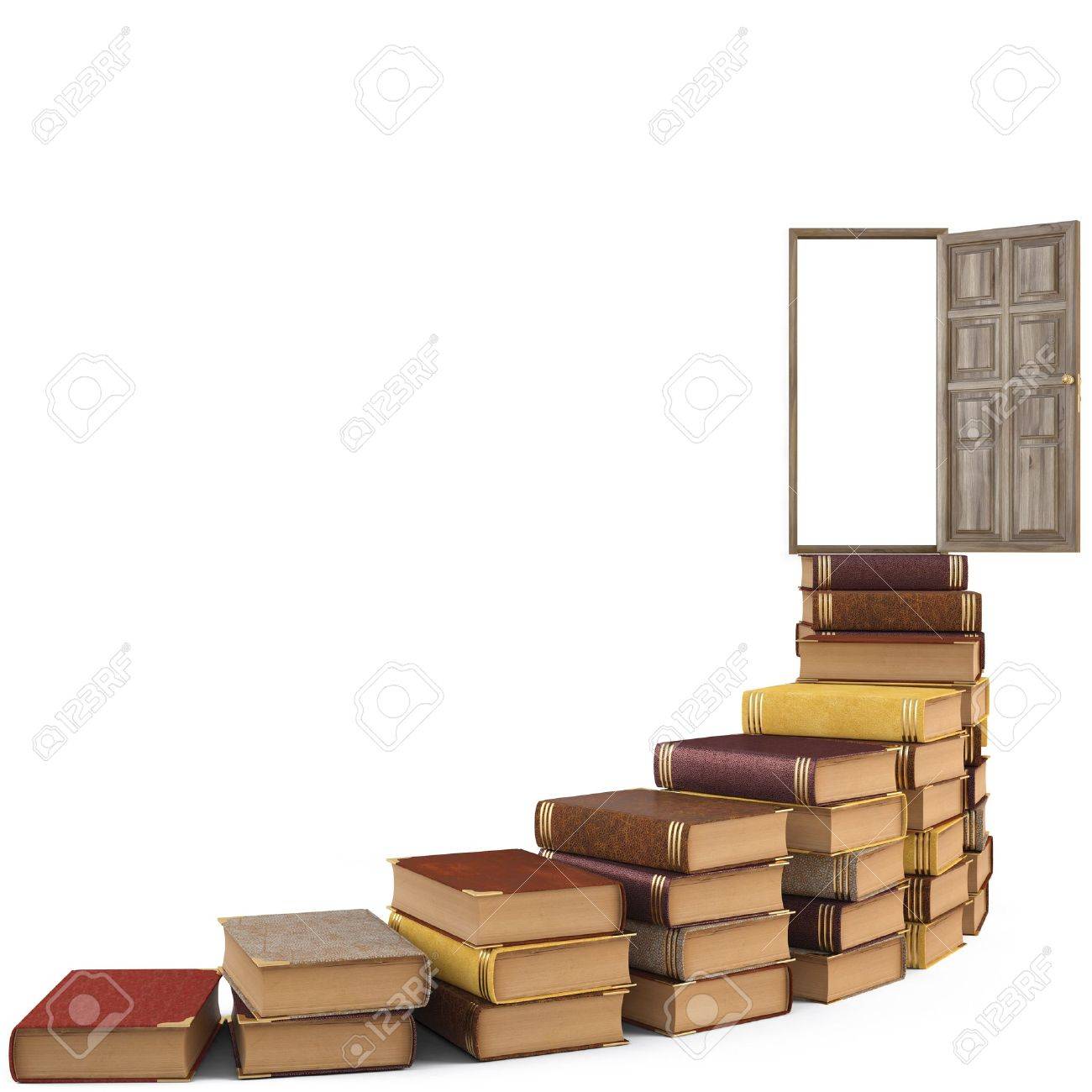 Scale di libri porta a porta aperta. isolato su bianco. foto ... Porta a libro grigia