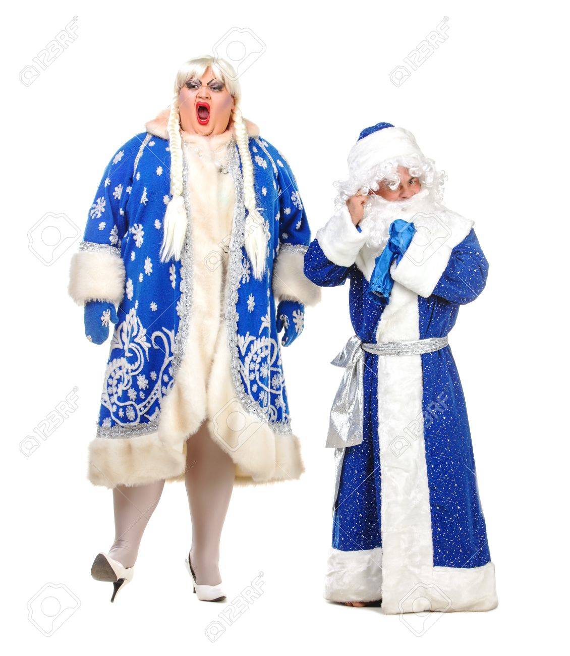15440289-Travesty-Actors-Genre-Depict-Santa-Claus-and-Snow-Maiden-on--Stock-Photo.jpg