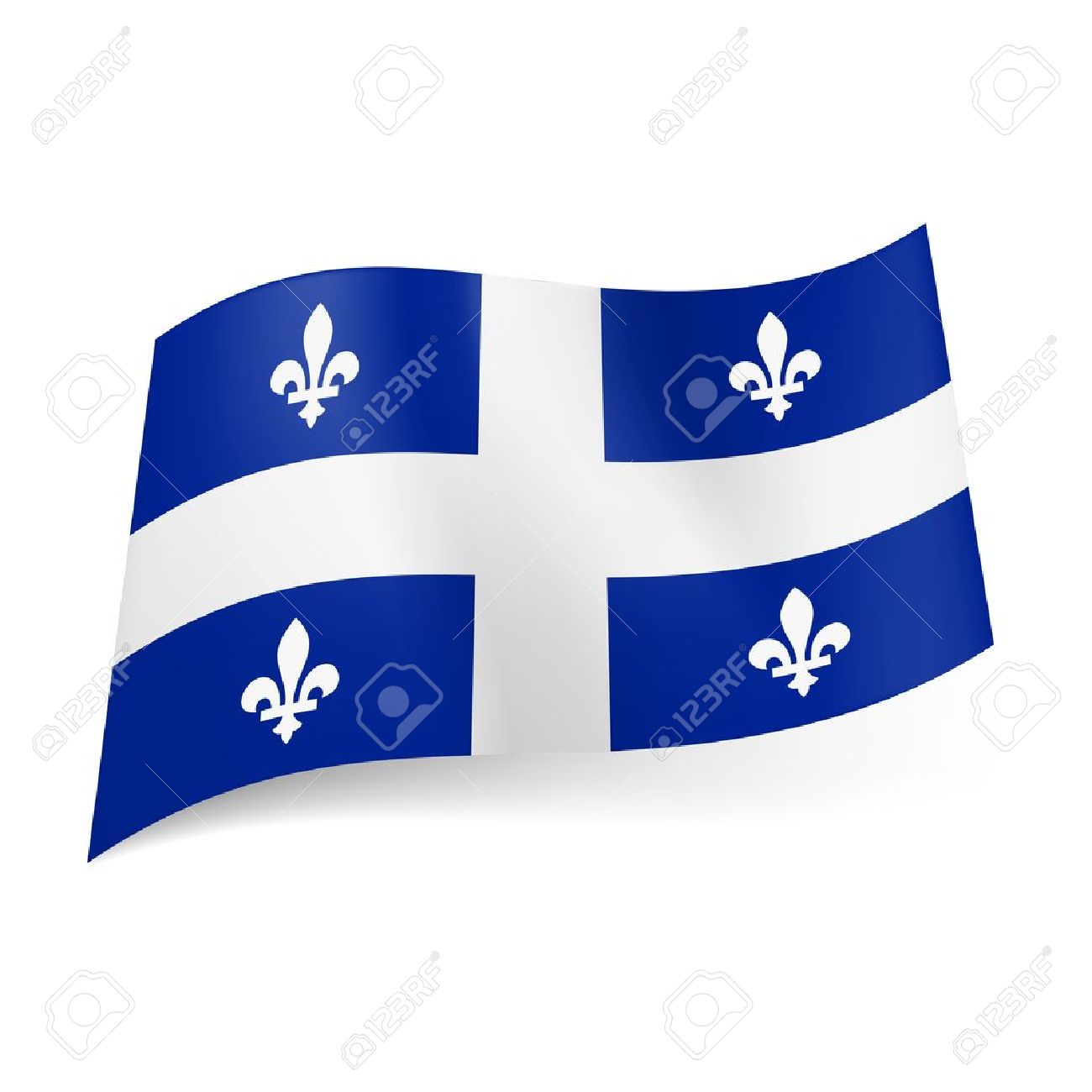 les éléments - Page 35 21760389-Drapeau-du-Qu-bec-province-du-Canada-central-croix-blanche-et-motif-sym-trique-de-fleurs-de-lys-sur--Banque-d'images