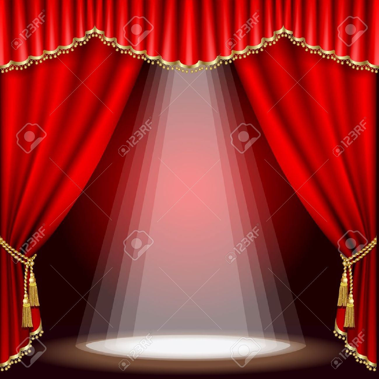 Theater het podium met rode gordijn. clipping mask. mesh. royalty ...