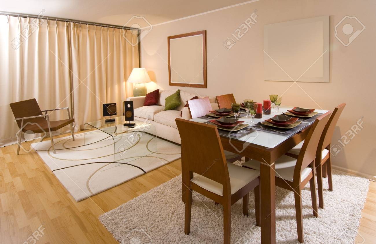 Interior of modern salon decorated with tasteful stock photo ... Modern salon designs