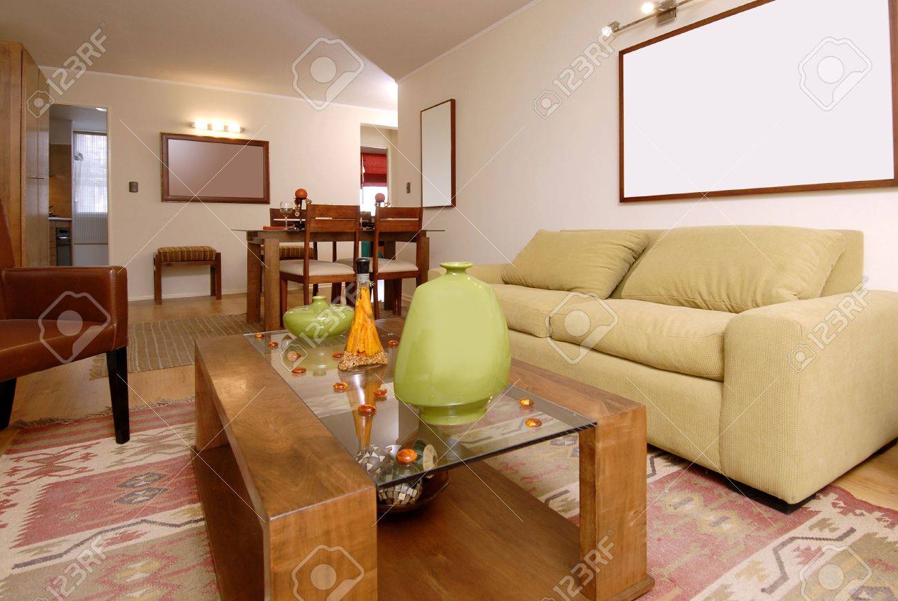 Interior of modern salon decorated with tasteful stock photo ... Modern salon designs