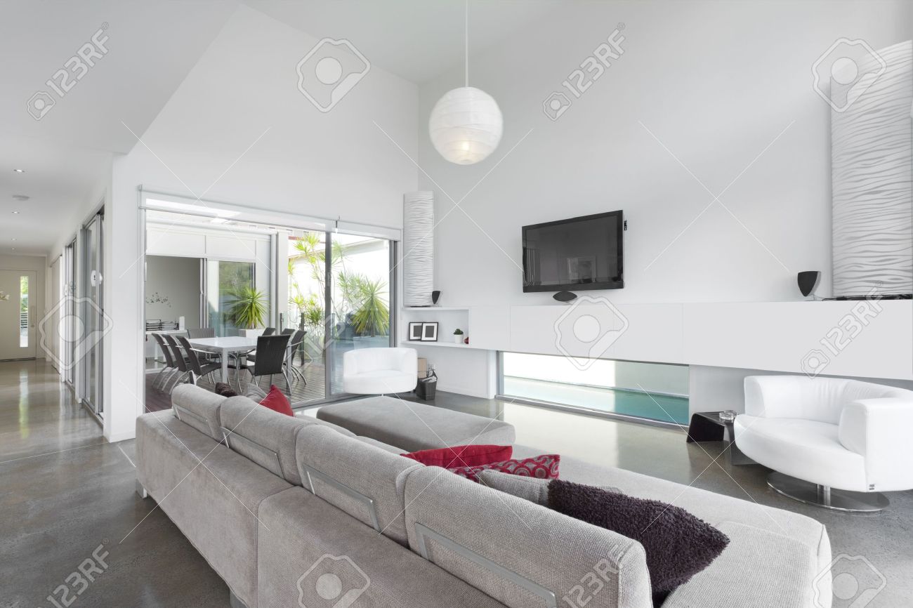 Salon moderne dans le manoir de l'australie banque d'images et ...