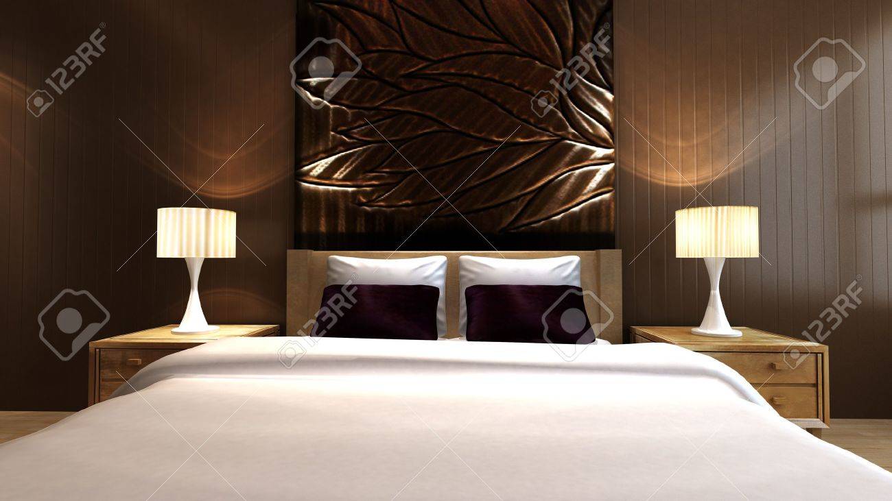 Chambre de luxe dans un style minimaliste banque d'images et ...