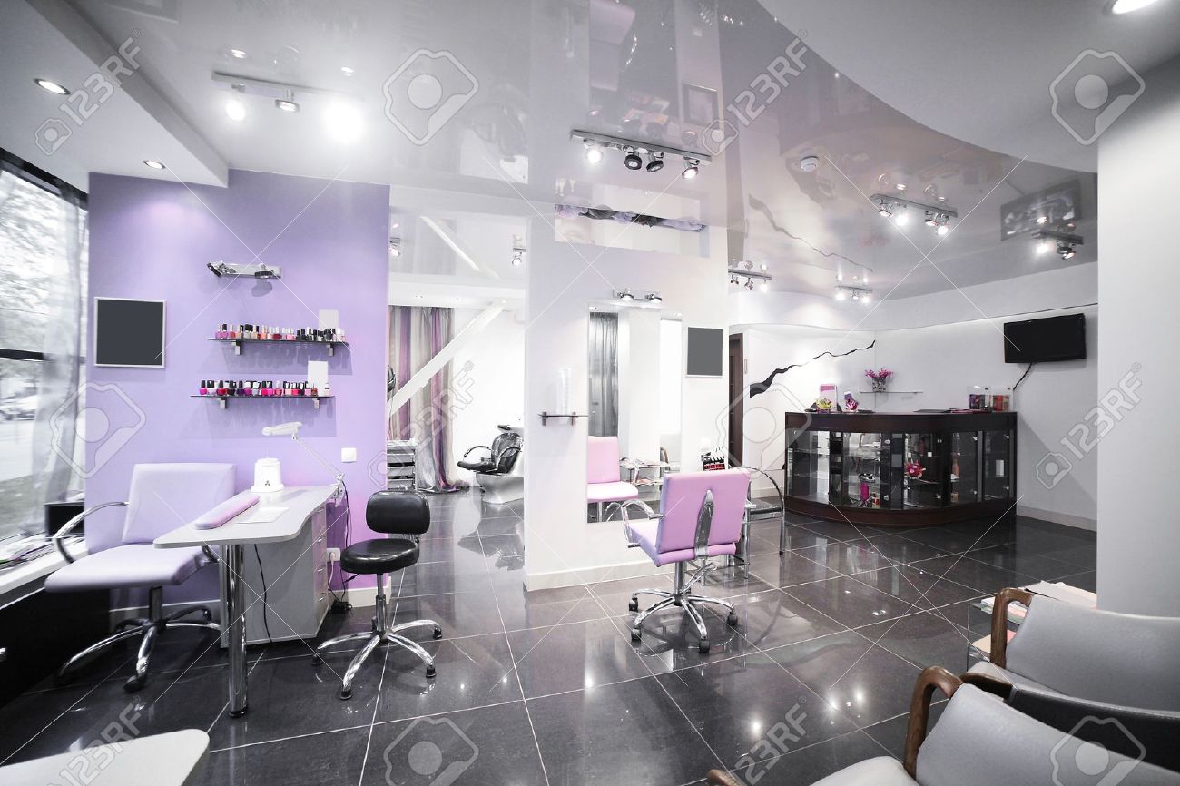Brand new interior of european beauty salon stock photo, picture ... Interior salon