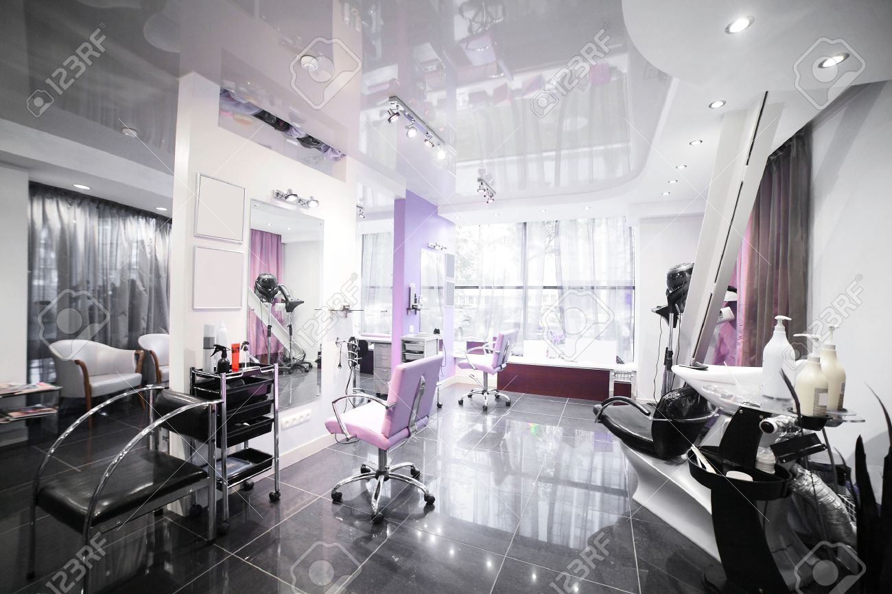 Brand new interior of european beauty salon stock photo, picture ... Interior salon