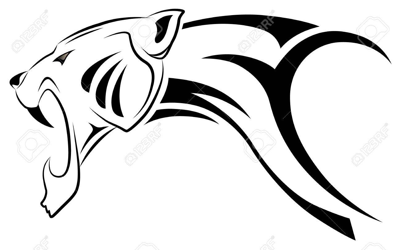 Tribal-Tattoos 10390097-Vector-leopard-tribal-tattoo-Stock-Vector