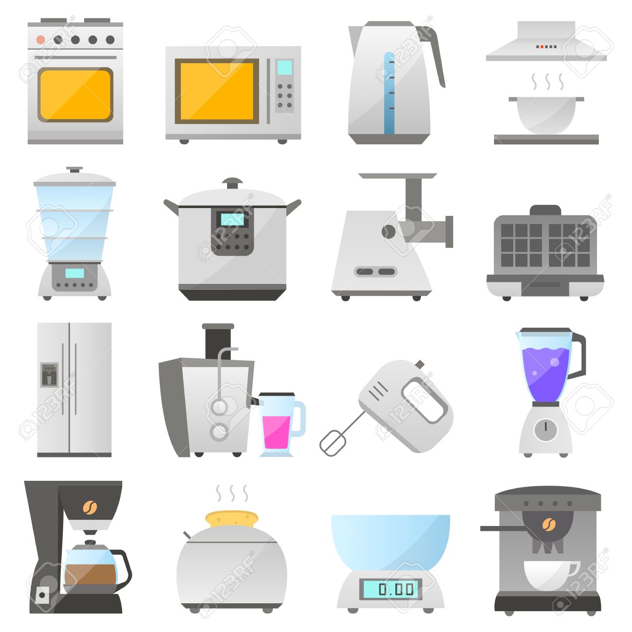 Uncategorized Electrical Kitchen Appliances big set of modern icon electrical kitchen appliances isolated vector on white background flat design group elect
