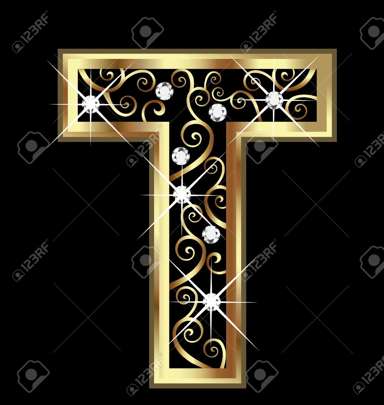 Worksheet Letters T t gold letter with swirly ornaments royalty free cliparts vectors stock vector 16320522