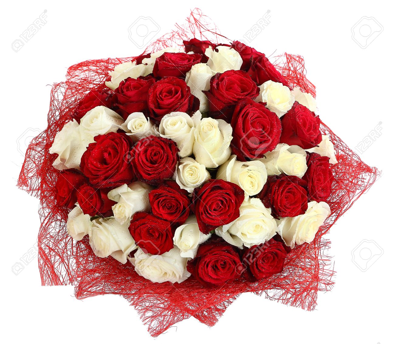 White And Red Rose Bouquet