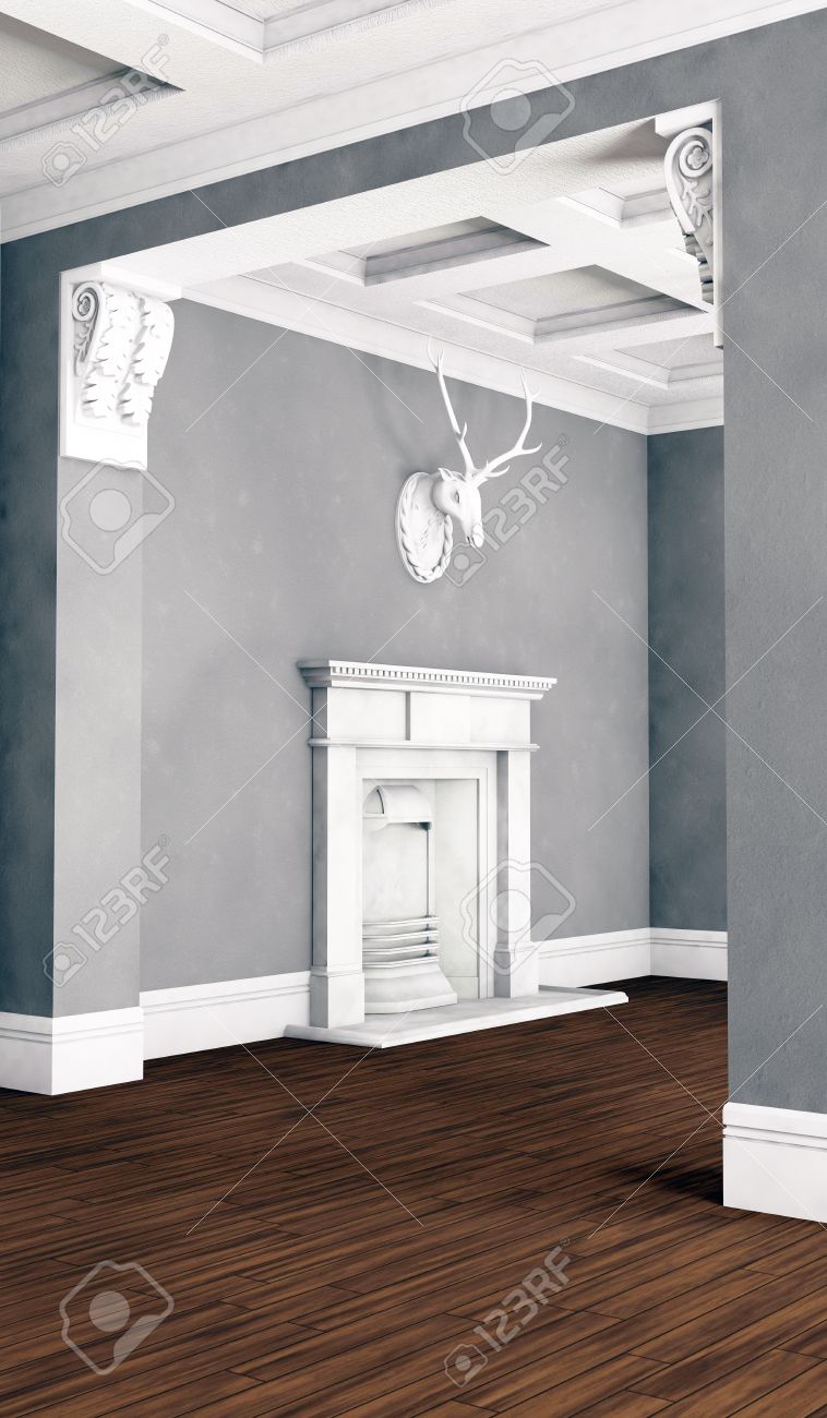 Salon chambre classique intérieur avec plancher de bois franc ...
