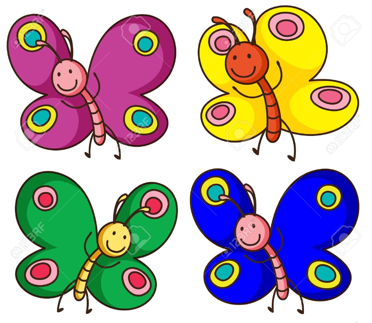 Butterflies Clip Art Illustration