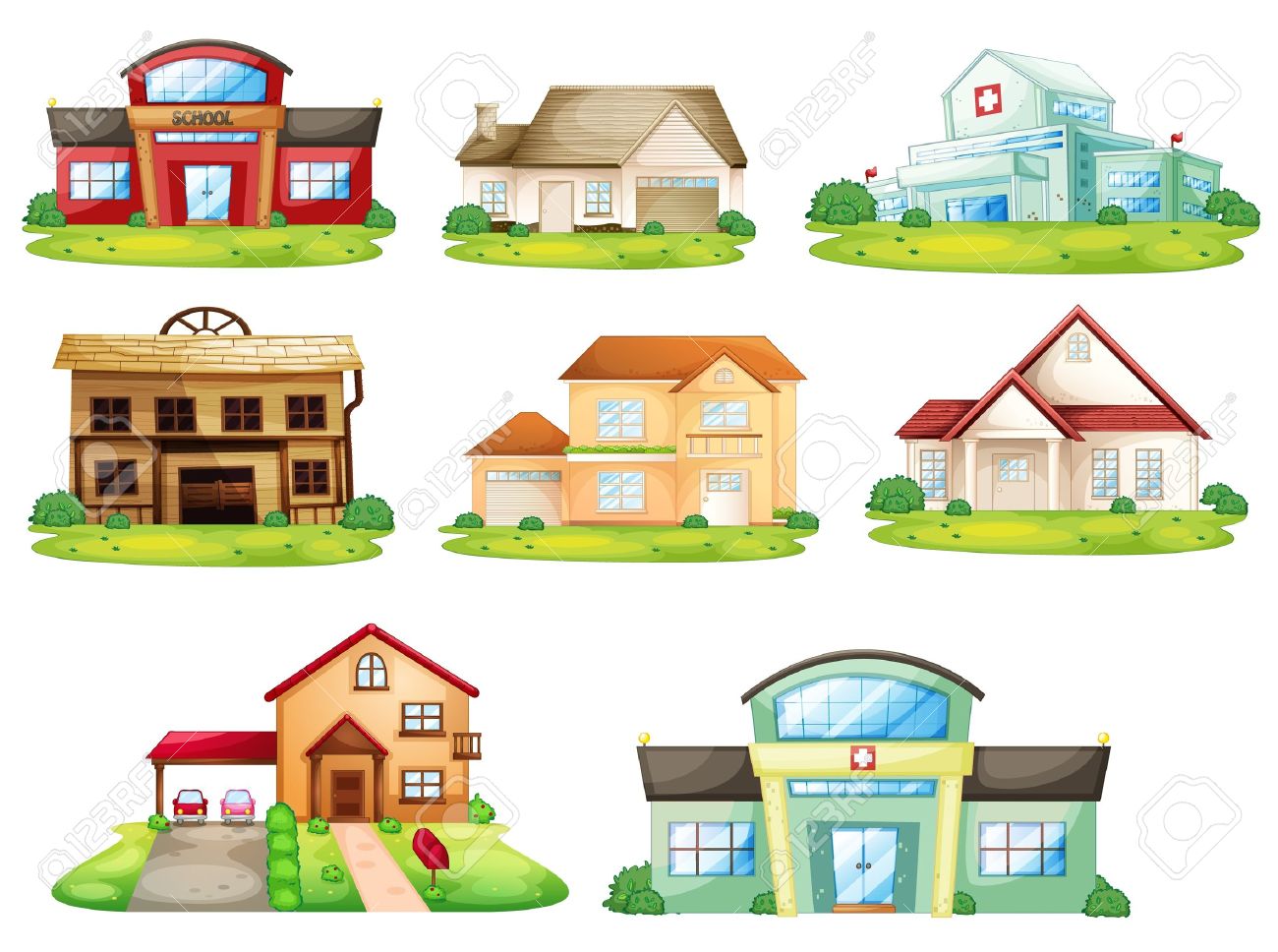 写真素材 , 家および他の建物のイラスト