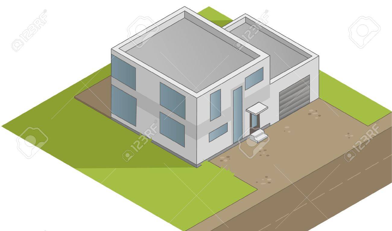 Isometrische huis illustratie royalty vrije cliparts, vectoren, en ...