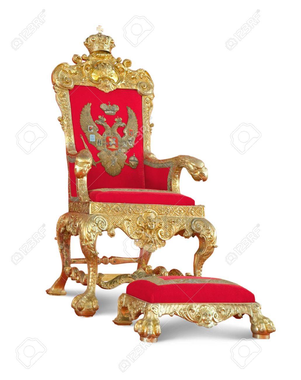 Gouden Troon Stoel Met Voetenbankje Throne Room Royal Furniture Classic House Design