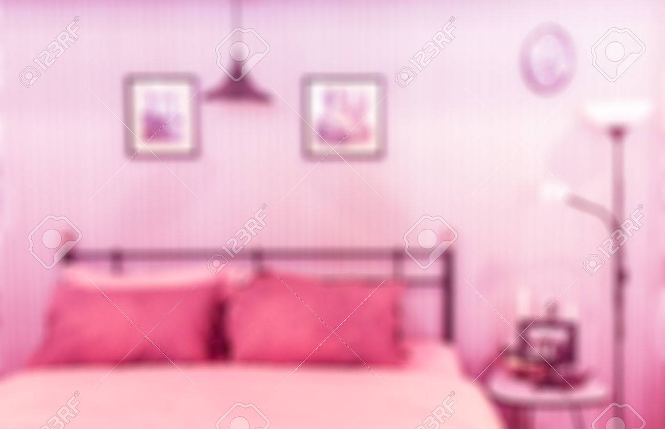 Blur snygg romantisk sovrum inredning för new lover i rosa ton ...