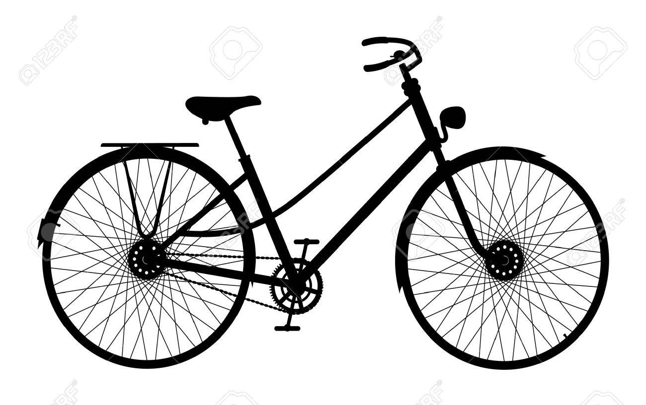 Bicycle With Basket Silhouette