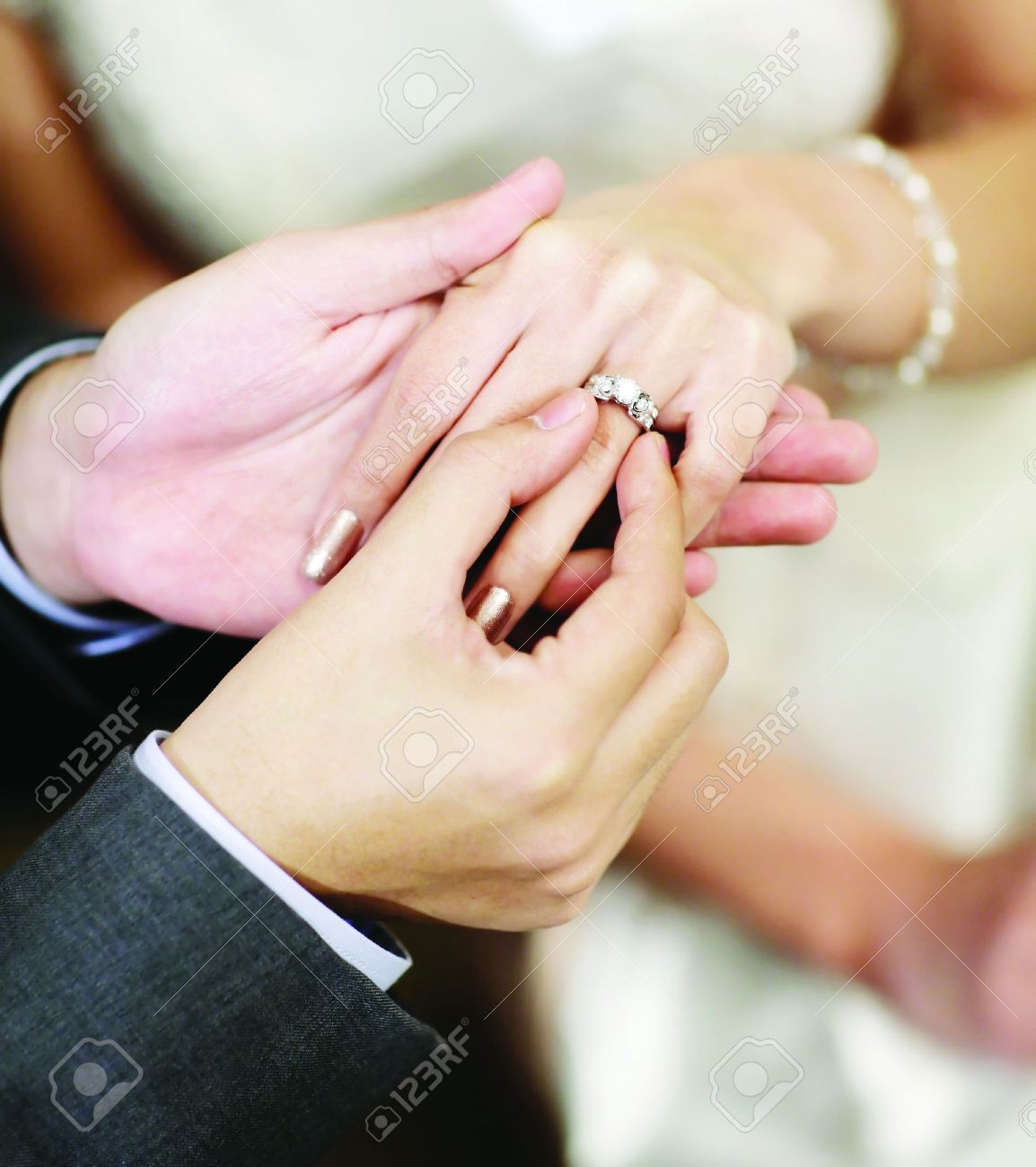 English wedding ring hand