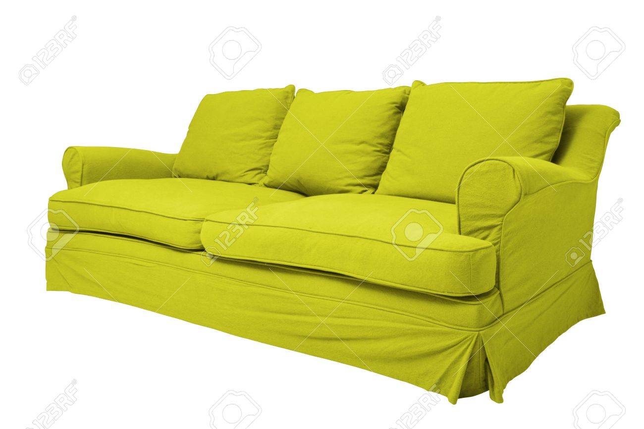 Simply Modern Green Couch Isolated On White Stock Photo, Picture Simply Modern Green Couch Isolated On White Stock Photo, Picture