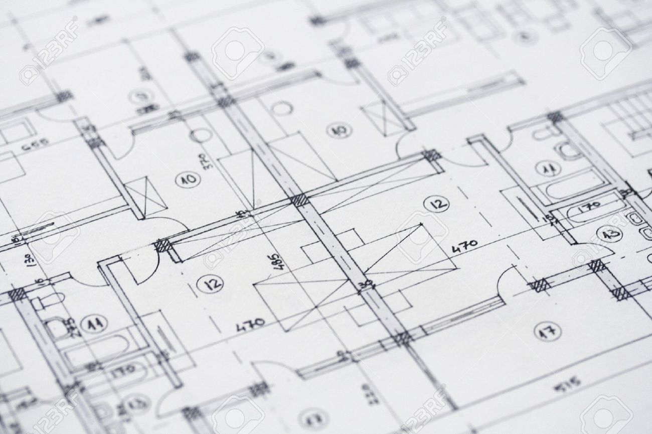 stock photo close up shot of some architectural plans