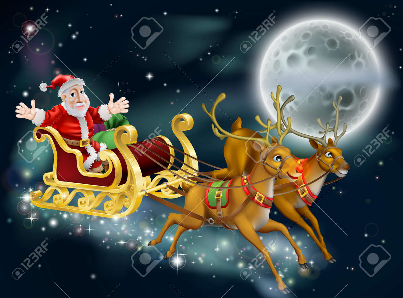 http://previews.123rf.com/images/krisdog/krisdog1212/krisdog121200033/16786227-A-Christmas-illustration-of-Santa-and-sled-delivering-gifts-on-Christmas-Eve-with-the-moon-in-the-ba-Stock-Vector.jpg