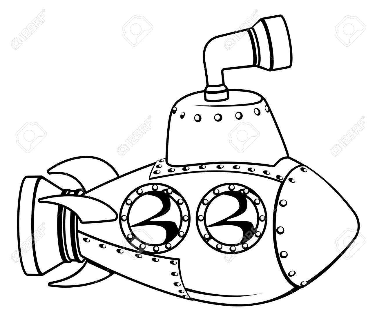 Clip Art Submarine Clip Art 5634 submarine cliparts stock vector and royalty free illustration of a cute cartoon in black white outline