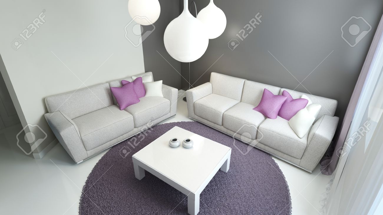 Conception de salon contemporain. cette chambre lumineuse avec ...